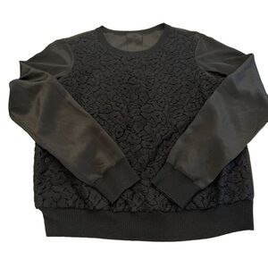 VINCE Black Long Sleeve Silk & Cotton Women's  Top Medium Fabulous $195